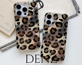 Leopard Print Transparent Glossy Phone Case