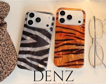 Zebra & Orange Tiger Pattern Phone Cover