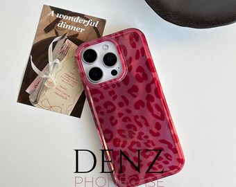 Glitzernde rote Leopard Print Handyhülle