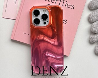 Pink glänzende wellenförmige transparente Telefonhülle