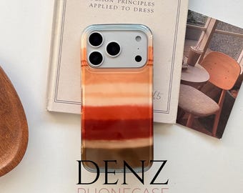 Retro Orange Farbpalette gemusterte transparente Telefonhülle