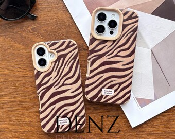 Handyhülle mit Zebra Muster Braun