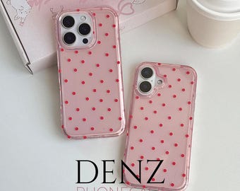 Pink Polka Dot Transparente Handyhülle