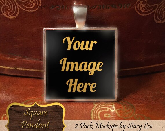 Square Pendant Mockup For Necklaces And Keychains 2 Pack Square Pendant Mockup For Necklaces And Keychains 2 Pack