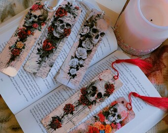 Ensemble de marque-pages gothiques faits main, Marque-pages plastifiés, Cadeaux pour les amoureux des livres, Halloween, Cadeau effrayant