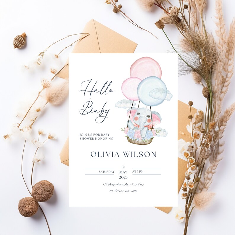 Custom Digital Baby Shower Invitations Editable Baby Shower Einvites