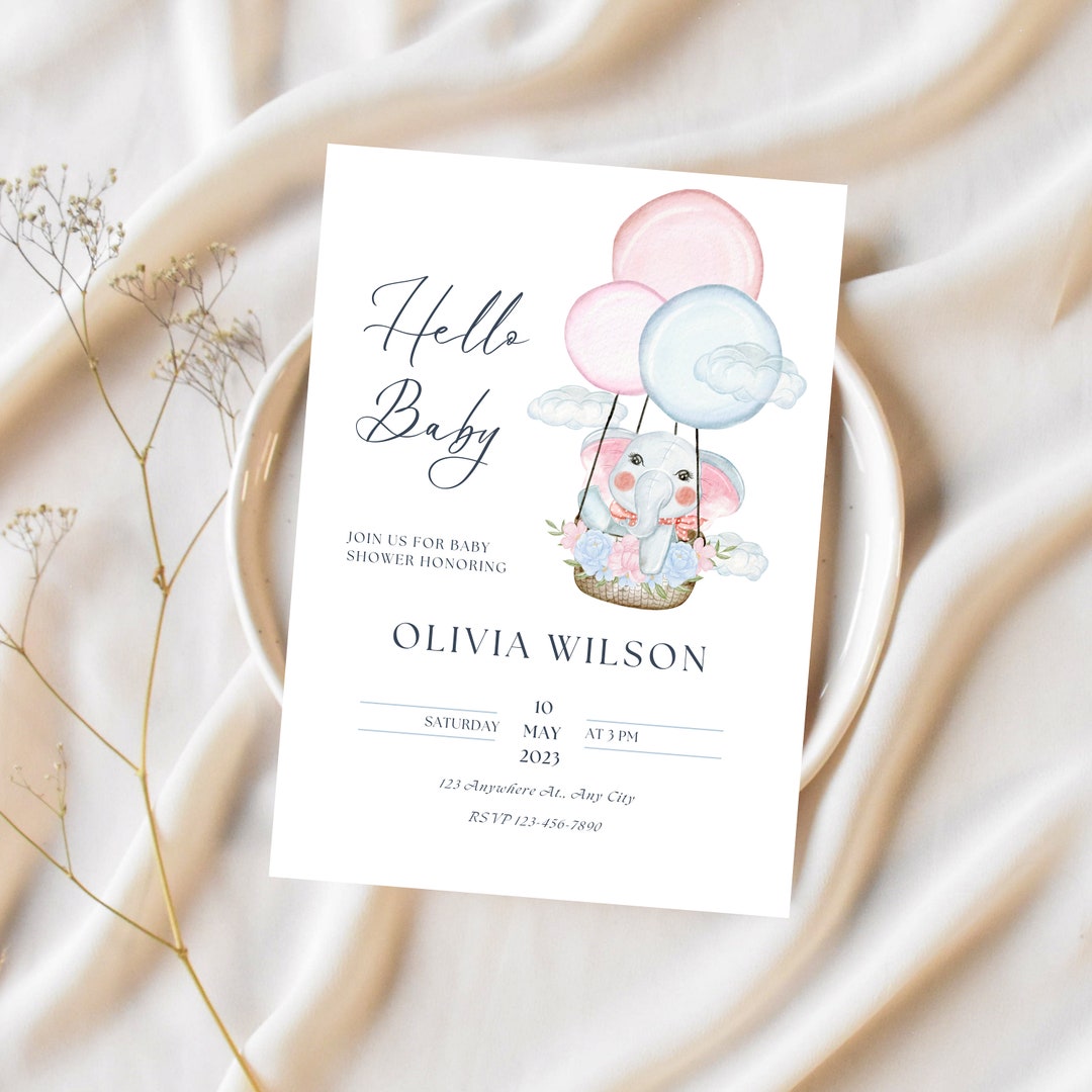 Custom Digital Baby Shower Invitations Editable Baby Shower Einvites