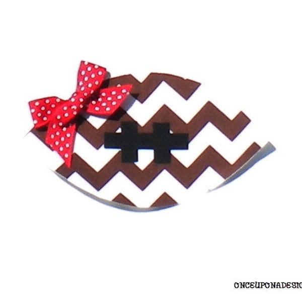 Football... Fabric Iron On Applique... You Choose Your Own Ribbon ...Choose For Boy Or Girl