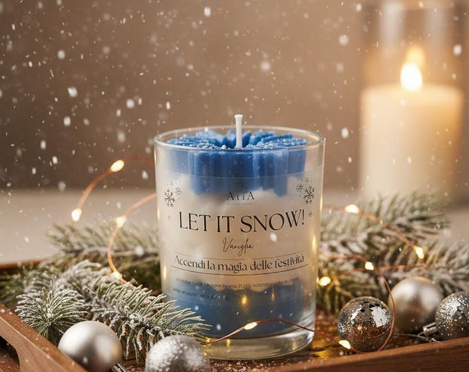 Featured listing image: Let It Snow Vegan Soy Wax Candle - Vanilla Scent | Cruelty-Free, Certified Fragrance, GMO and Paraben Free