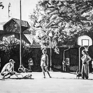 Summer Exposure, Chicago Drawing, Wicker Park, Framed poster, Print