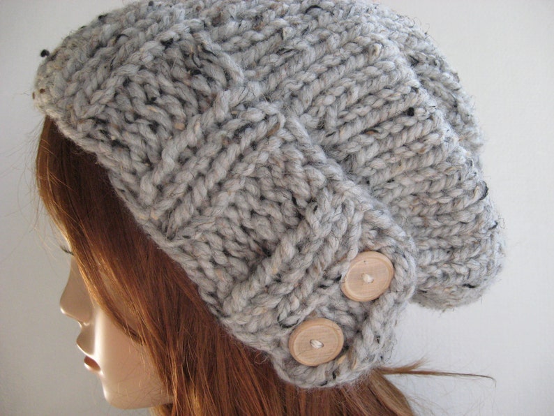 Knit Hat, Women Knit Hat, Slouchy Knit Hat, Chunky Knit Wool Hat / KEYSTONE image 2