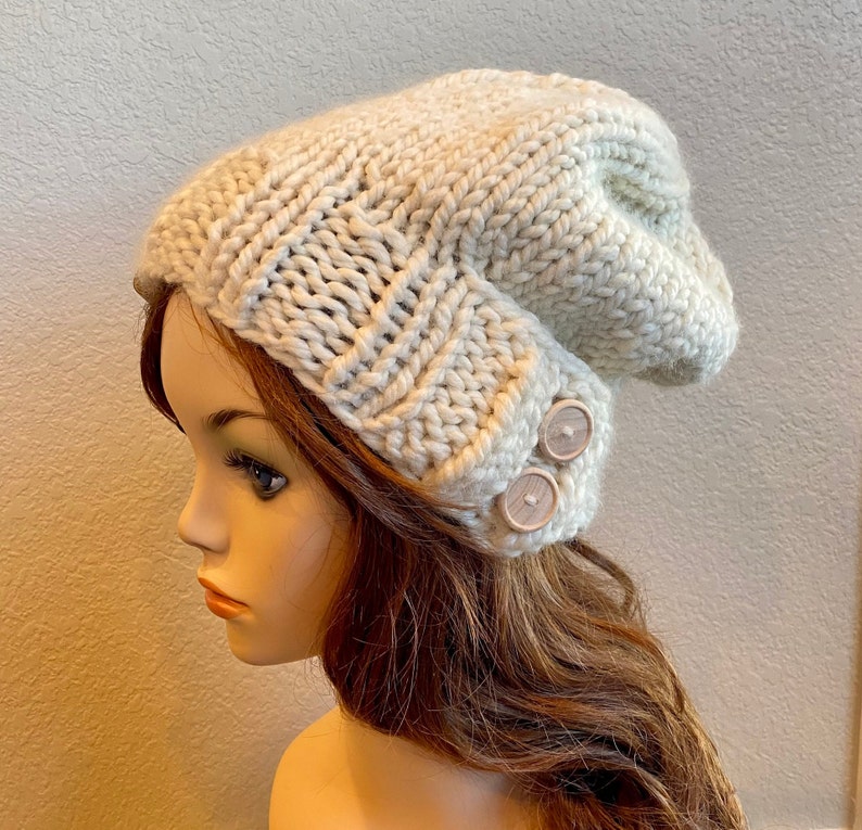 Knit Hat, Women Knit Hat, Slouchy Knit Hat, Chunky Knit Wool Hat / KEYSTONE image 5