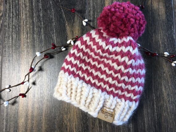 Knit Baby Hat Child Chunky Striped Beanie Knit Baby Hat Etsy