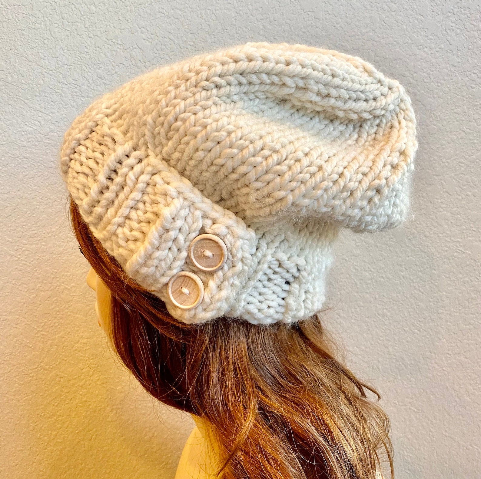 Knit Hat Women Knit Hat Slouchy Knit Hat Chunky Knit Wool Etsy