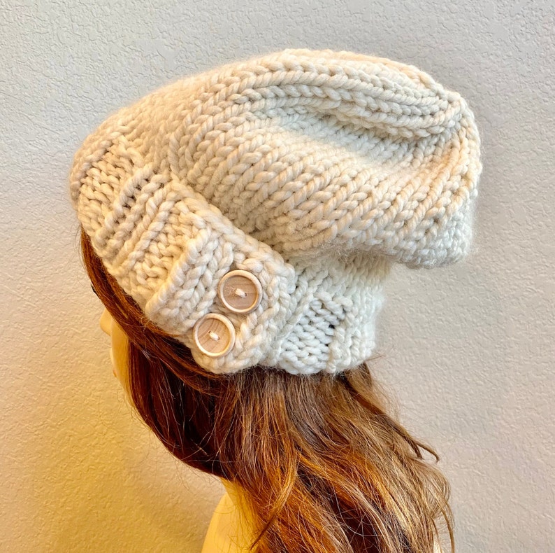 Knit Hat, Women Knit Hat, Slouchy Knit Hat, Chunky Knit Wool Hat / KEYSTONE image 6