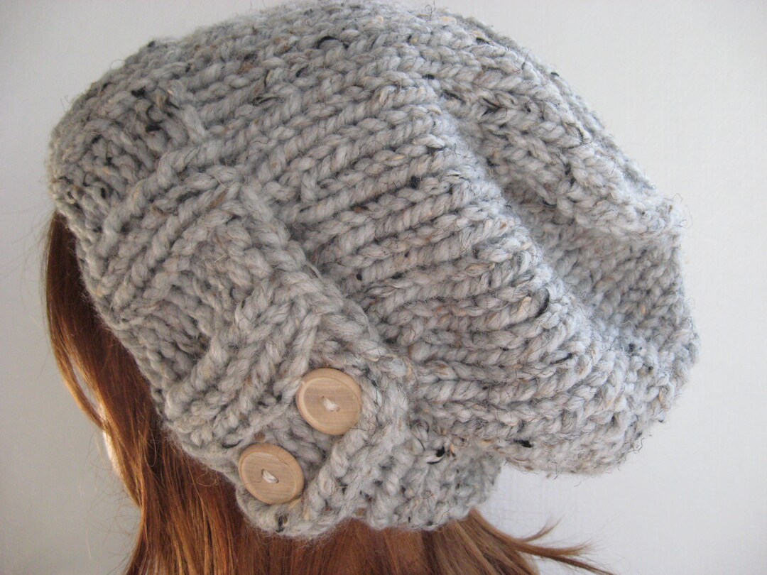 Knit Hat, Women Knit Hat, Slouchy Knit Hat, Chunky Knit Wool Hat