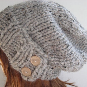 Knit Hat, Women Knit Hat, Slouchy Knit Hat, Chunky Knit Wool Hat / KEYSTONE image 1