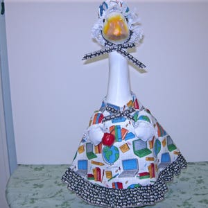 Back to School outfit for Large 23-27&quot; tall house or porch goose or outdoor garden geese gift for mom girlfriend sister coworker