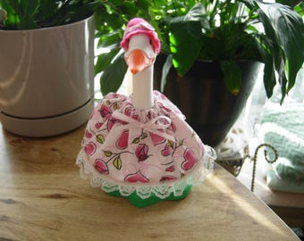 Desk goose Valentines Day hearts and roses outfit for 7" tall desk geese