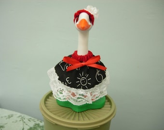 7" goose outfit for office geese in back to school chalkboard fabric