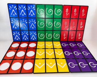 Vantage Board Game Player Card Grid Set | Colored Playmats | Card Holder