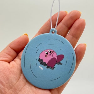 Kirby Scented Custom Air Freshener Black Ice Scented Pink Air Freshener New Car Warming Gift Hanging Car Air Freshener Kirby Eating Floating