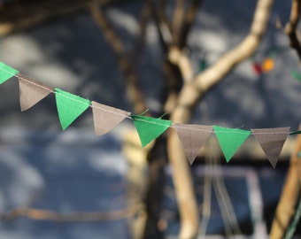 Teeny Tiny Gray and Green Bunting