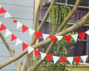Red and White Teeny Tiny Bunting: 13 Foot Tailgate Party Decor