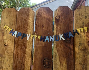 Happy Hanukkah Garland-Felt