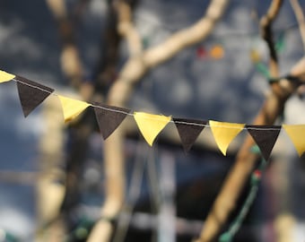 Teeny Tiny Black and Yellow 1 Inch Bunting