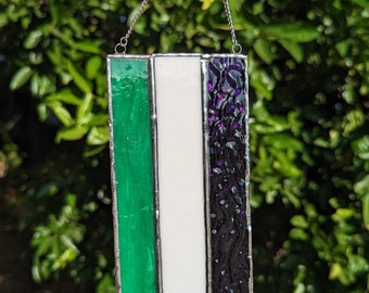 Queer/QueerGender Pride Flag Stained Glass Hanging Wall/Window Suncatcher