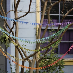 Teeny Tiny Dusty Rainbow Bunting de 41 pies de largo