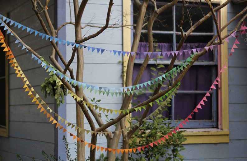 Teeny Tiny Dusty Rainbow Bunting 41 ft long image 1