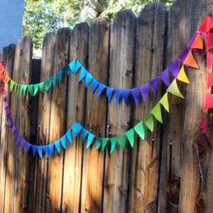 Bright Ombre Rainbow 2 inch Triangle Bunting 14 Feet long