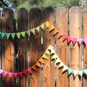 Bright Pastel Rainbow Triangle Bunting 15 feet long