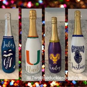 Custom College Bling Bottle Any College, Sorority, Fraternity, College Commitment, Bed Decorating Party, Dorm Decor, College Acceptance