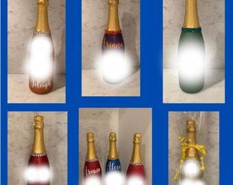 Bed Party, College Logo Bottle, Glitter Bottles, Commitment Day Bottles, College Commitment, Bed decorating party, graduation, celebration