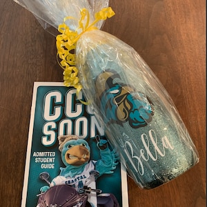 Commitment Day Bottles, College Commitment, Bed decorating party, graduation, gift, college glitter bottle, College Logo Bottles