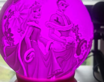 Disney Princess Light Up Lamp (Fan Art Lithphane)