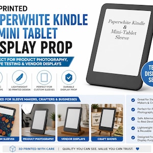 Mock Kindle Paperwhite Display Prop | 3D Printed E-Reader Replica - Mini Tablet