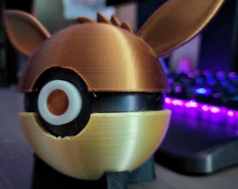3D Printed Eevee-Themed Pokéball | Pokémon Collectible | Unique Gift for Fans