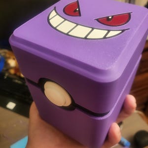 Gengar Pokémon Kartenbox | 3D Gedruckter Tcg Deck Case mit Klappdeckel