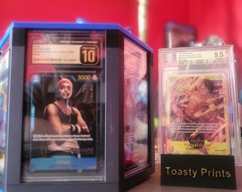 Custom Graded Card Display Case and Holder for Collectors - Rotating Organizer