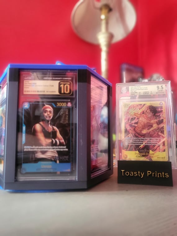 custom card display case Wooden 4-Tier Trading Card Display Case, Sports Card Display stand with  Custo