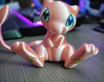 3D Printed Mew Figure – Pokémon Collector's Display, Handmade