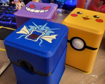 Gyarados Card Box  | 3D Printed TCG Deck Case with Hinged Lid