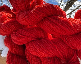 Filato misto lana e mohair DK color rosso Cayenne - NUOVO PESO!