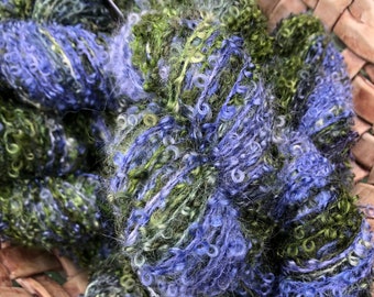 Grape Harvest Hand Painted Mohair Blend Boucle Yarn