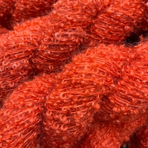 Persimmon, boucle mohair blend yarn