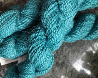 Teal, Bulky Mohair-merino blend yarn